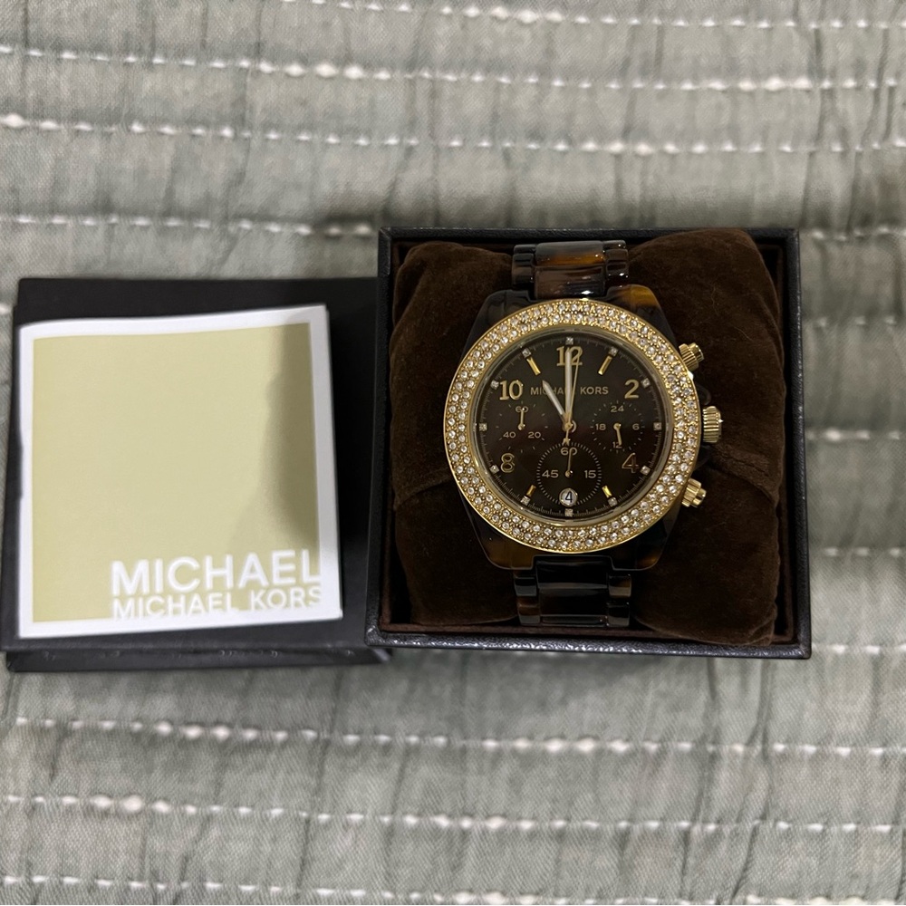 Michael Kors Black and Gold Chronograph Watch - Picture 2 of 4